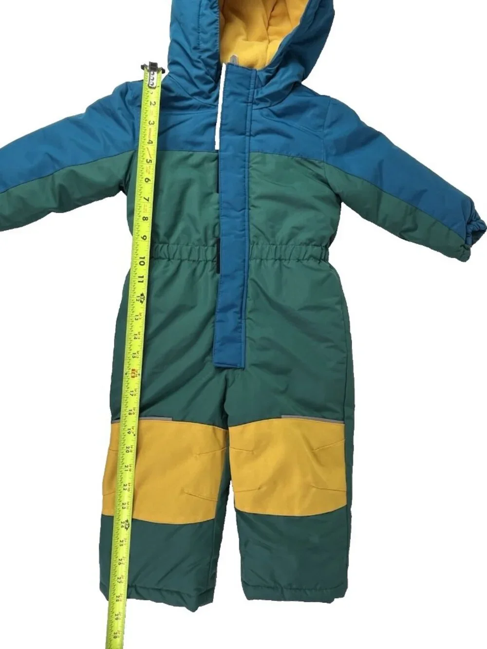 Toddle Boys Snowsuit 2T 1 Piece Cold Weather Colorblock Fleece Lined Hooded